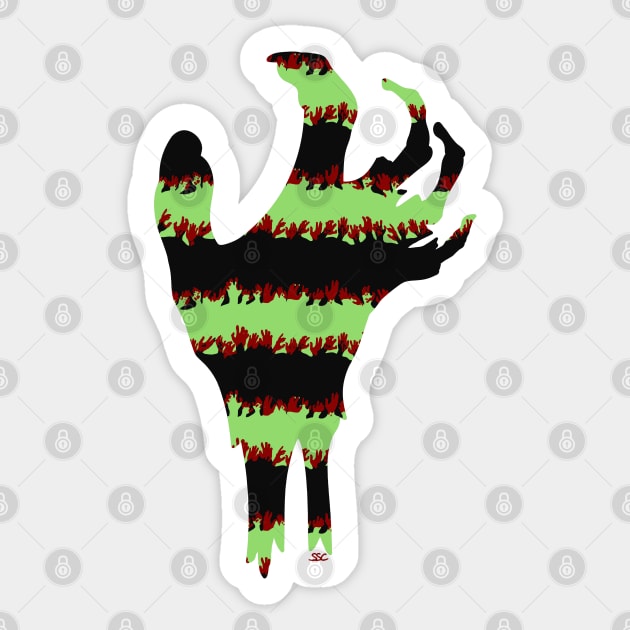 Bloody Zombie Hands (Big Hand) Sticker by SpectreSparkC